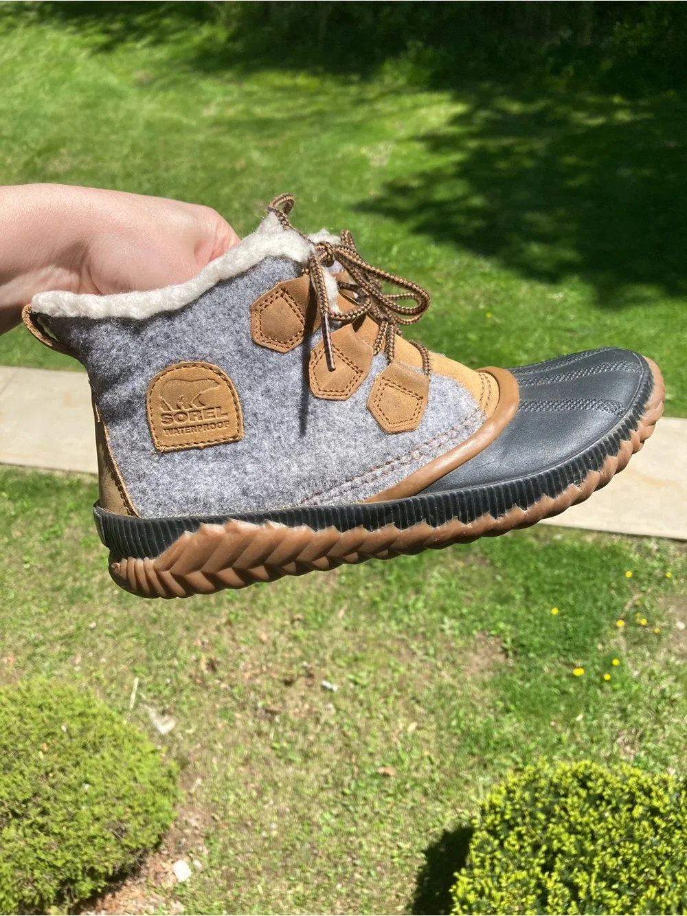Sorel Out N About Rubber Duck Boots Winter Boots Grey Black Size 8.5